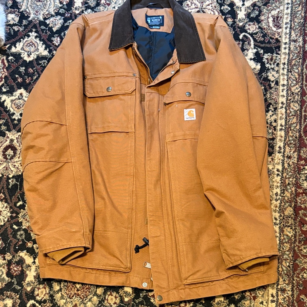 Carhartt Men's Tan Shirt Jacket with Black Collar